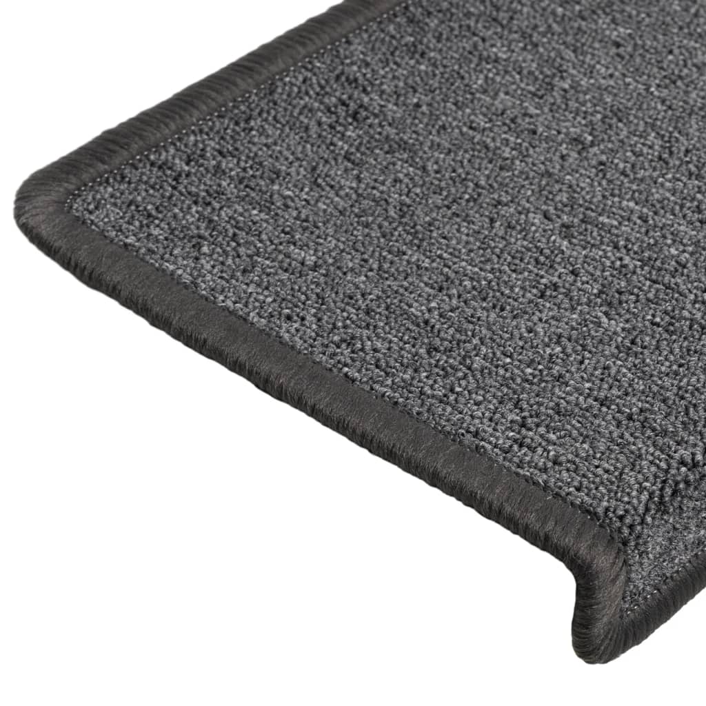 vidaXL Carpet Stair Treads 15 pcs 65x21x4 cm Dark Grey