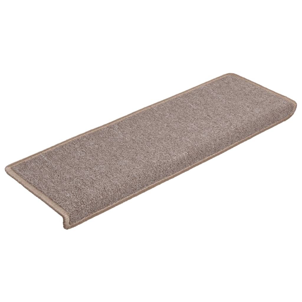 Stair Mats 15 pcs 65x21x4 cm Light Brown Rectangular Edge