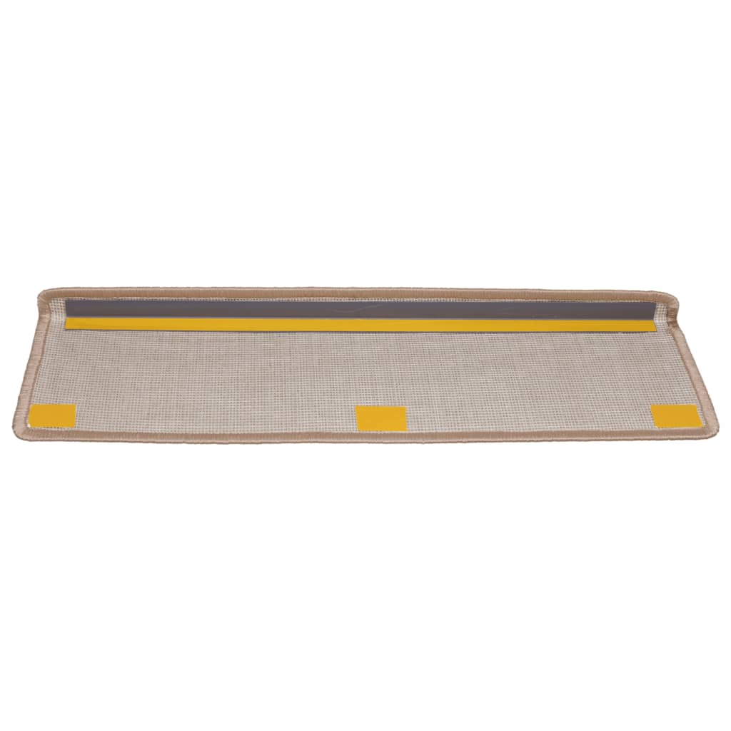 Stair Mats 15 pcs 65x21x4 cm Light Brown Rectangular Edge