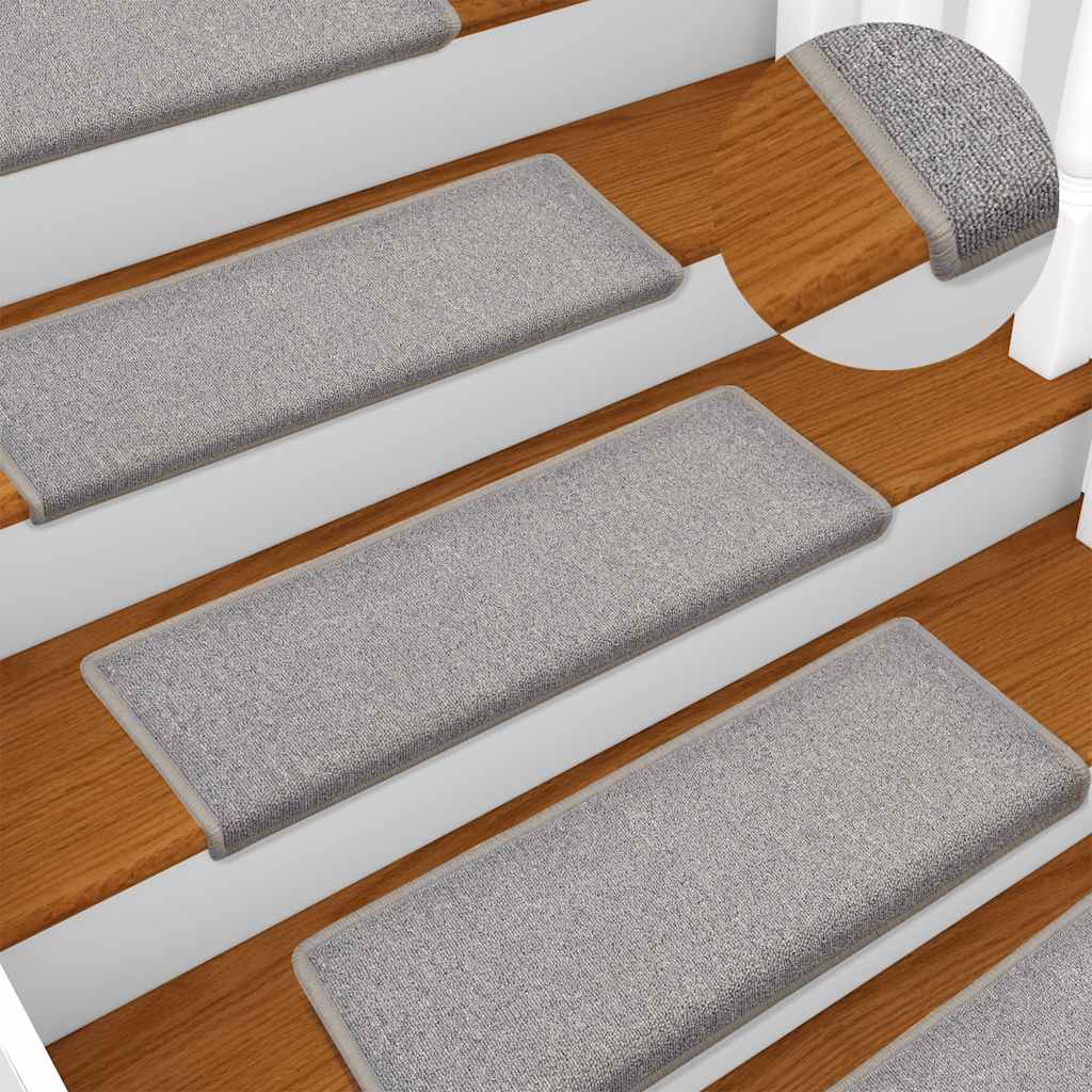 Stair Mats 15 pcs 65x21x4 cm Light Grey Rectangular Edge