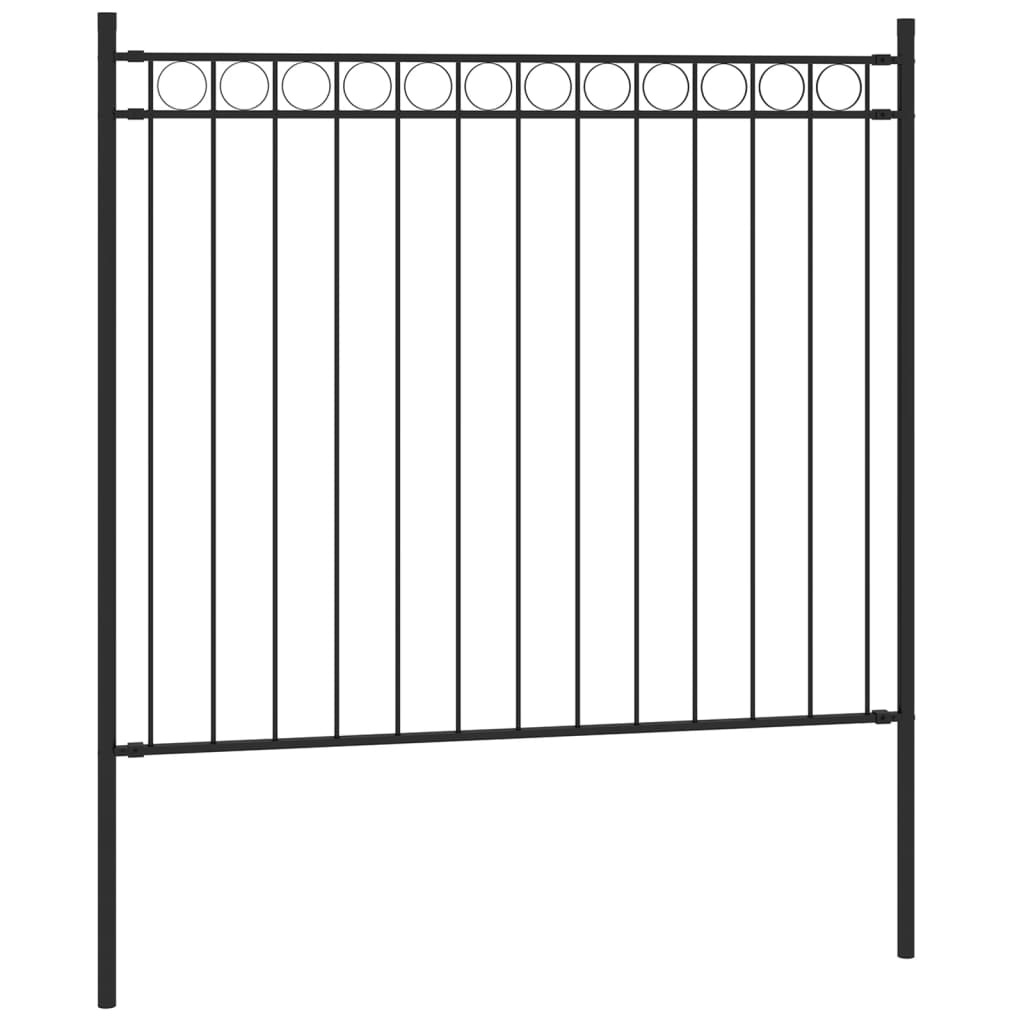 vidaXL Garden Fence Steel 1.7x0.8 m Black