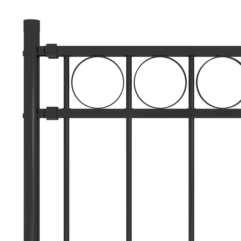 vidaXL Garden Fence Steel 1.7x0.8 m Black