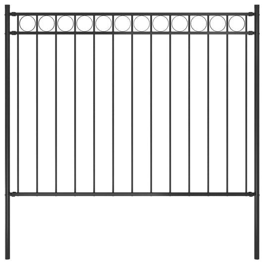 vidaXL Garden Fence Steel 1.7x1.2 m Black