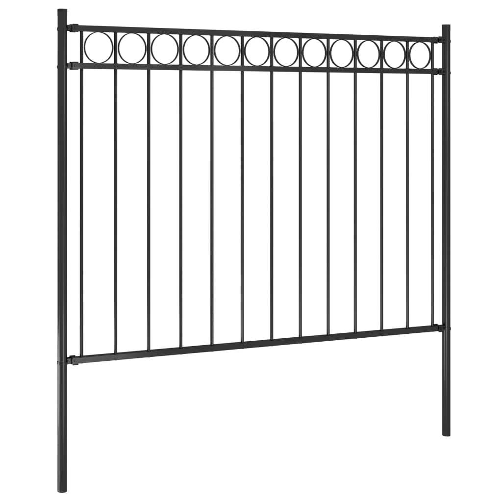 vidaXL Garden Fence Steel 1.7x1.2 m Black