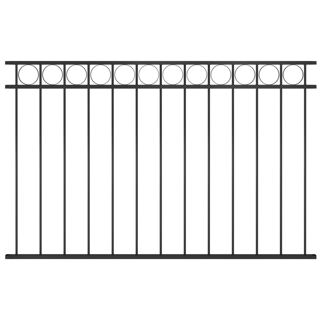 vidaXL Fence Panel Steel 1.7x1 m Black