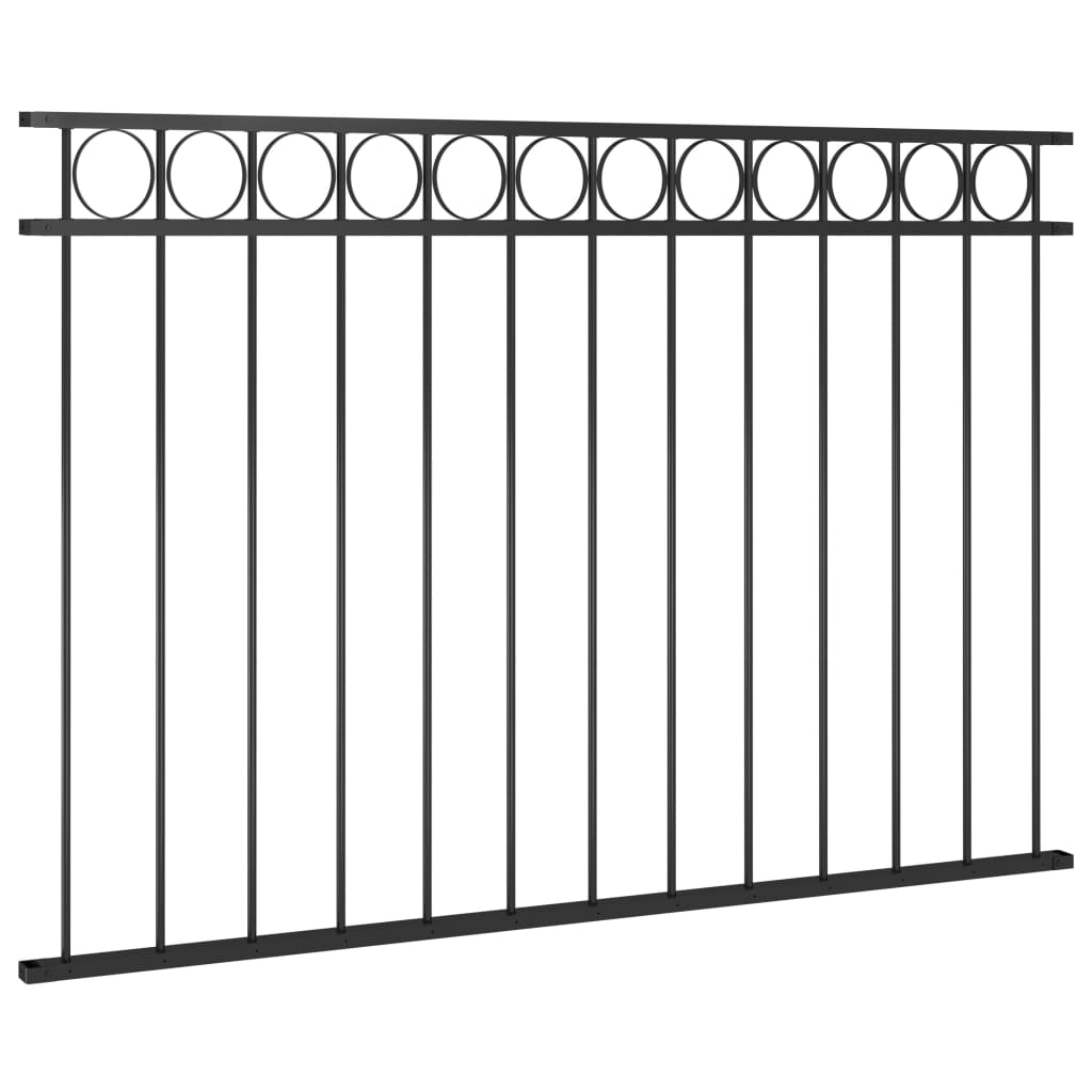 vidaXL Fence Panel Steel 1.7x1 m Black