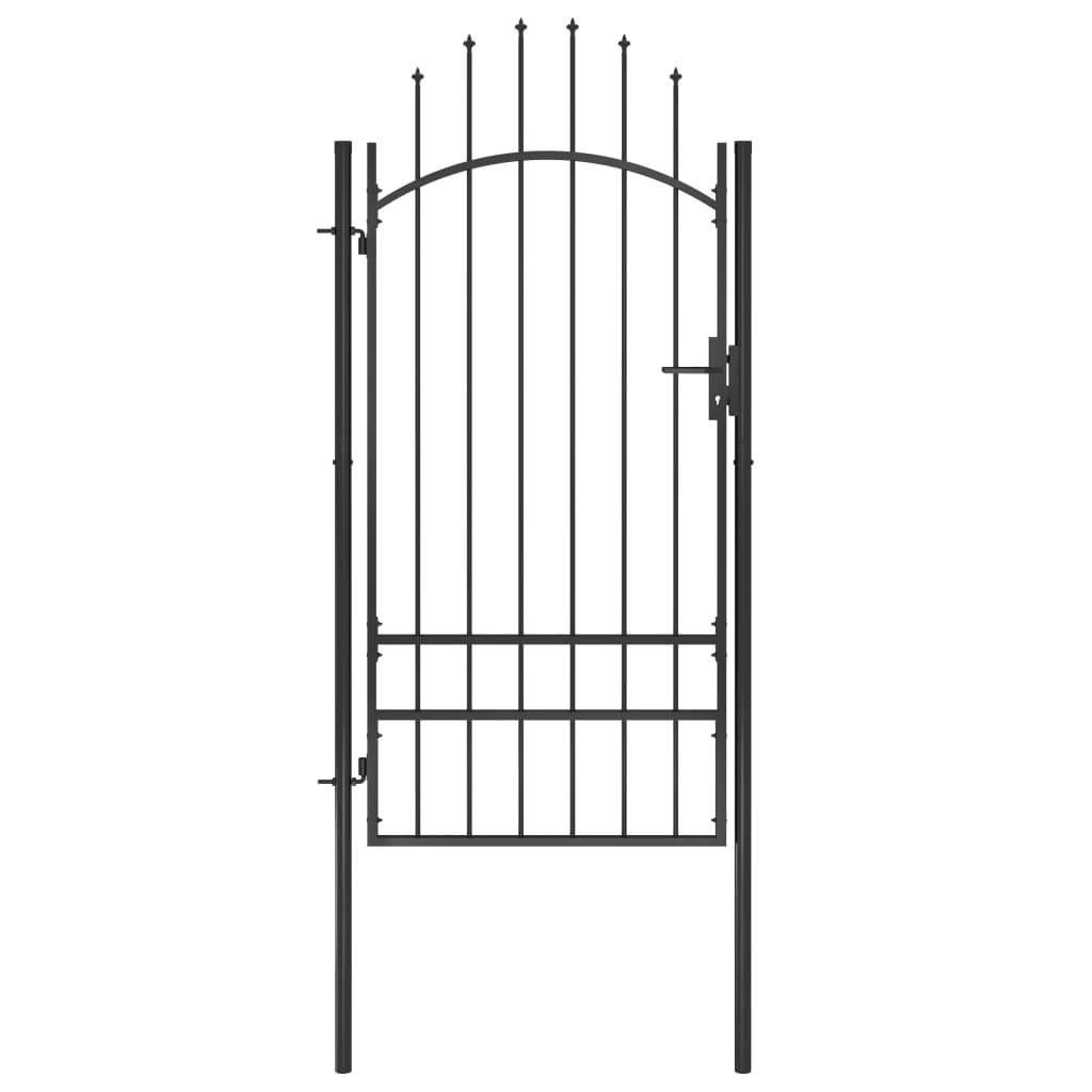 vidaXL Garden Gate Steel 1x2.5 m Black