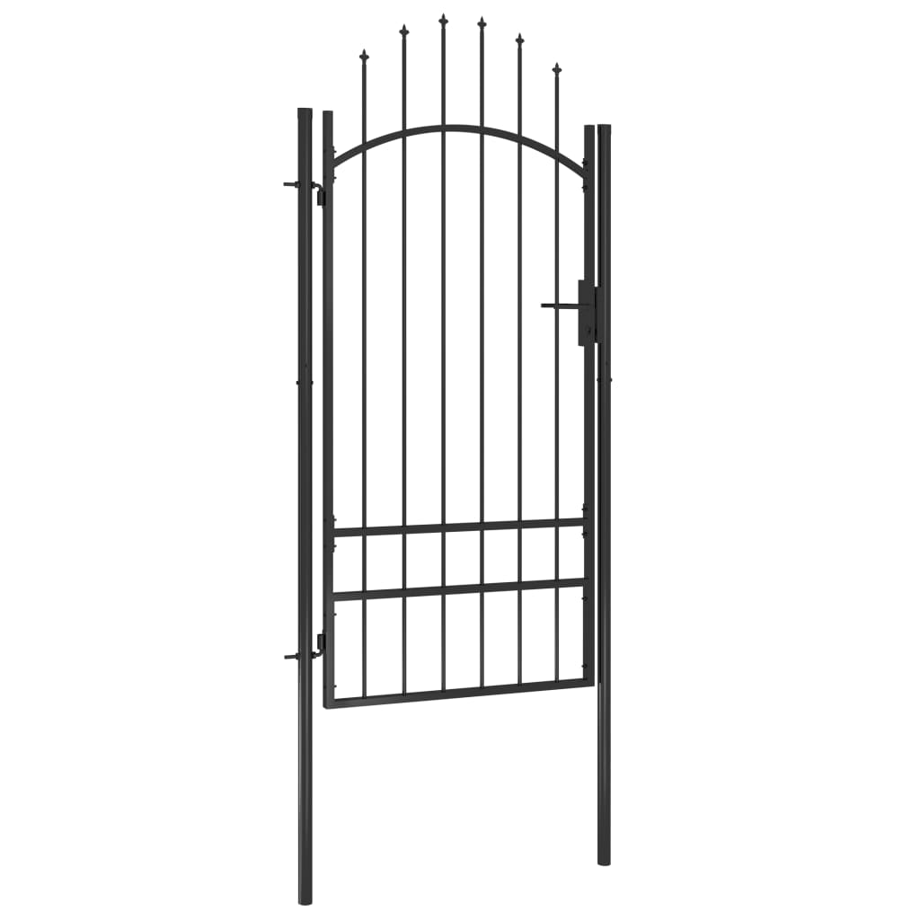 vidaXL Garden Gate Steel 1x2.5 m Black