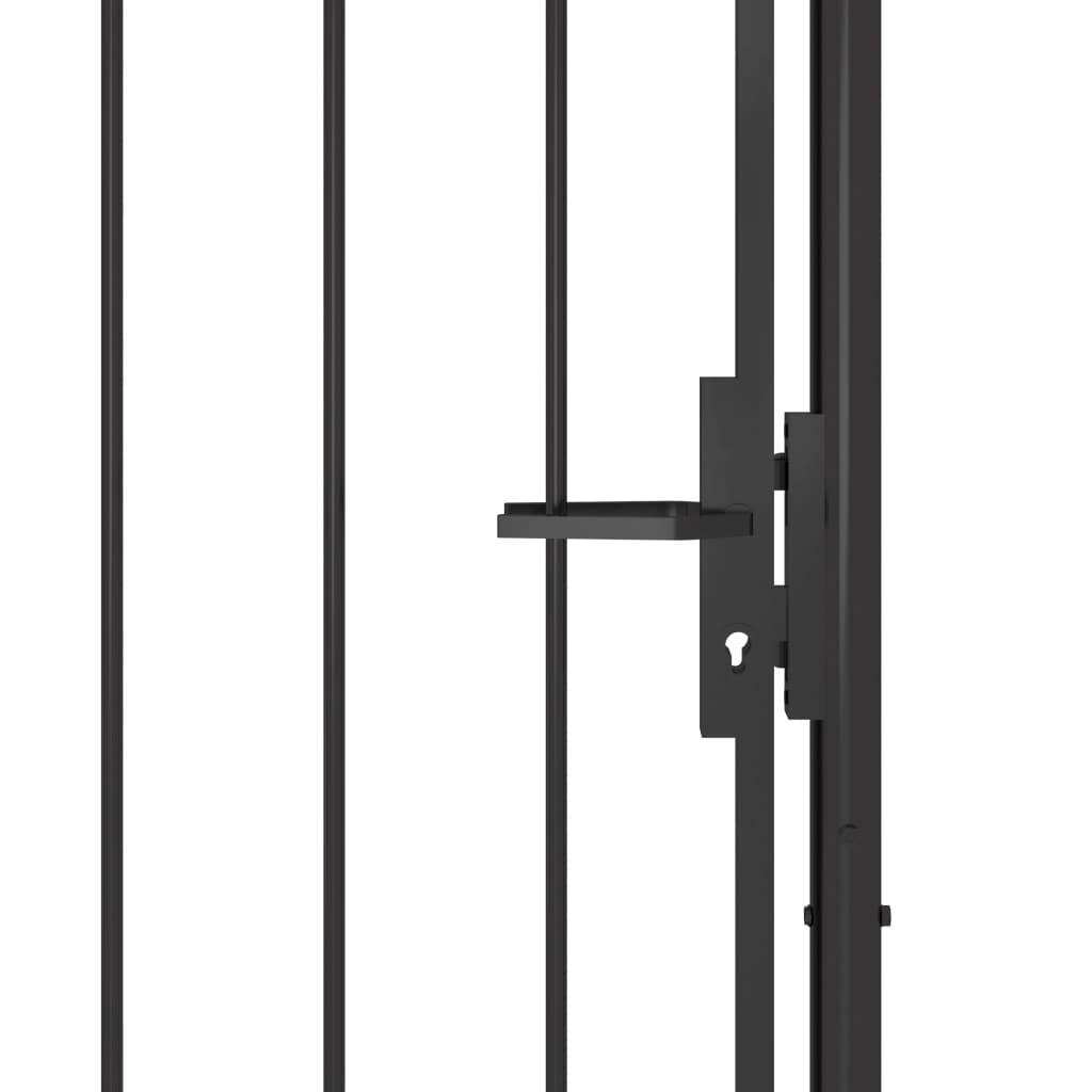 vidaXL Garden Gate Steel 1x2.5 m Black