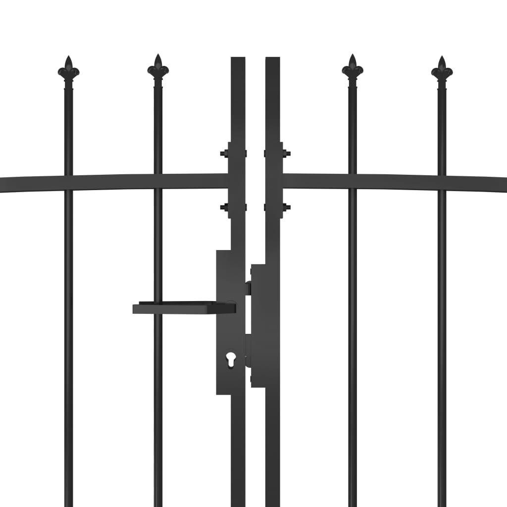 vidaXL Garden Fence Gate with Spear Top 5x1.5 m Black