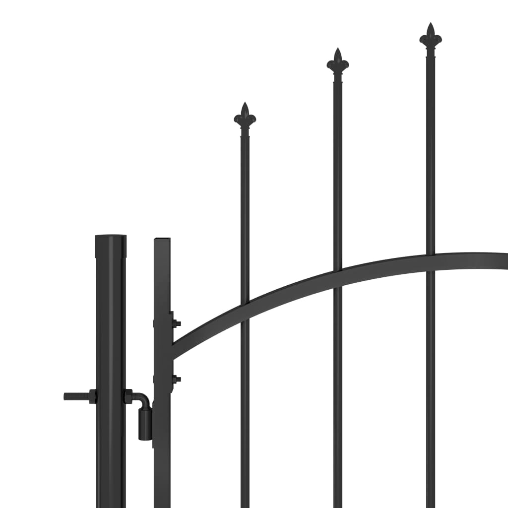 vidaXL Garden Fence Gate with Spear Top 5x1.5 m Black