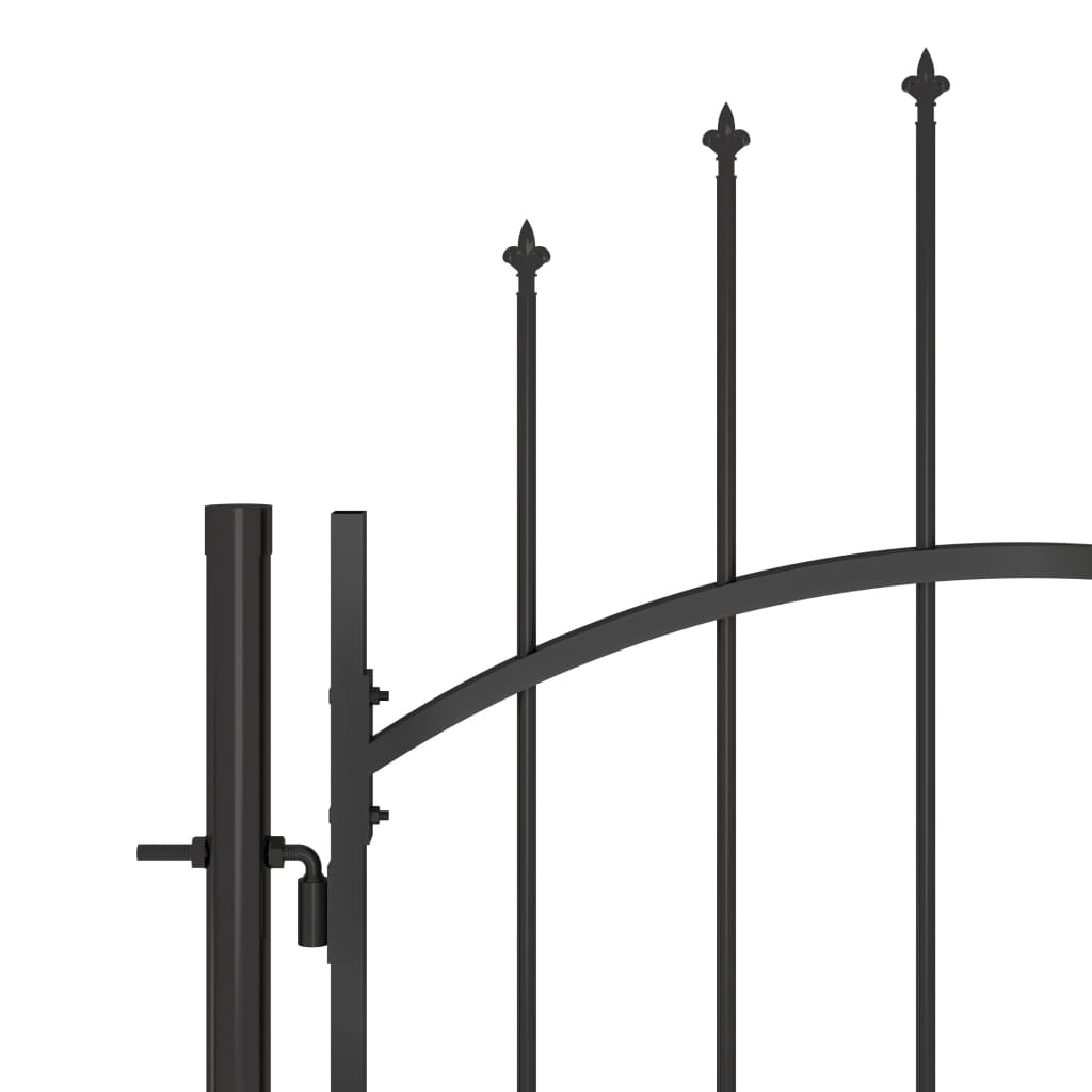 vidaXL Garden Fence Gate with Spear Top 5x2 m Black