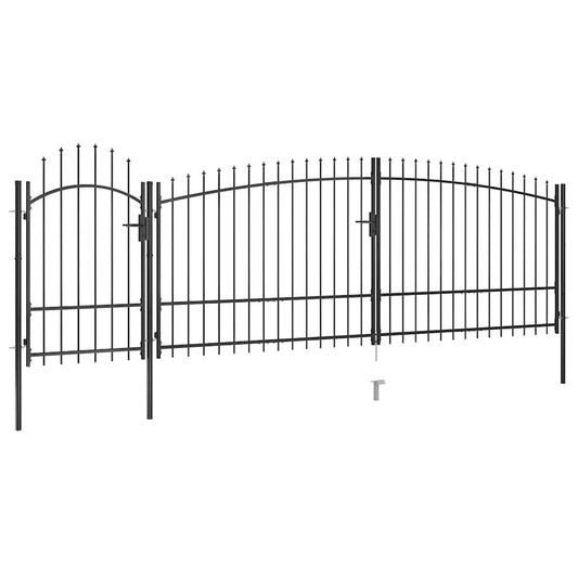 146325 vidaXL Garden Fence Gate "Woerden" with Spear Top 5x1,75 m Black