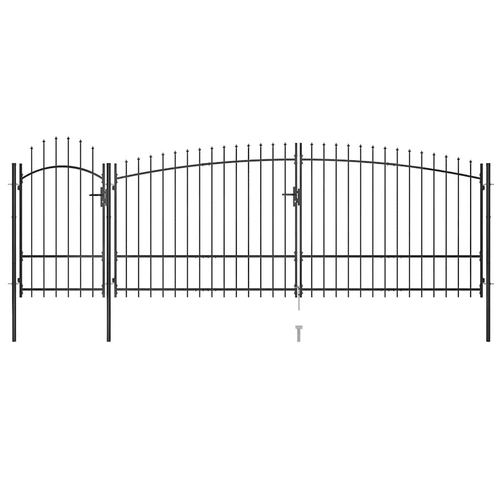 Garden Fence Gate Woerden with Spear Top 5x1.75 m Black