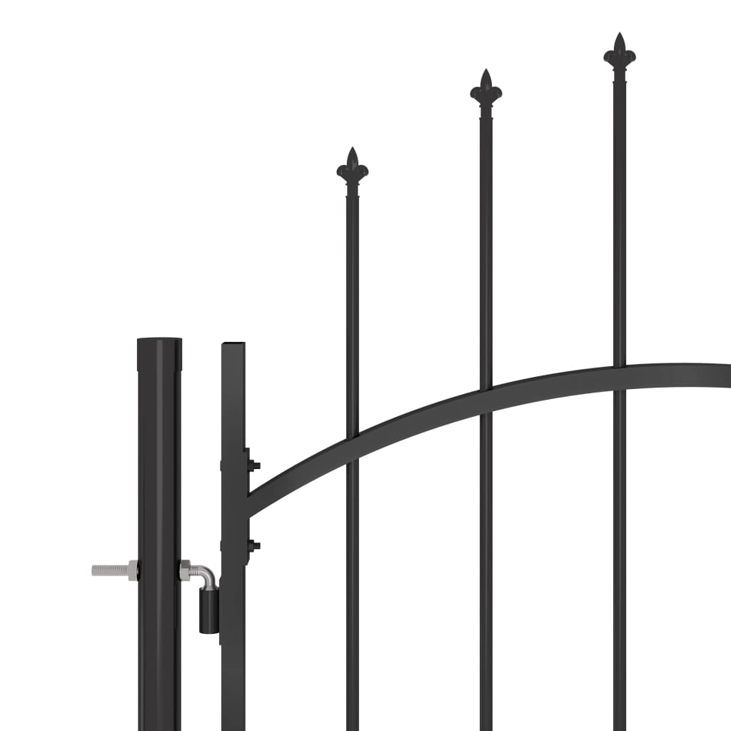 vidaXL Garden Fence Gate with Spear Top 5x2.45 m Black