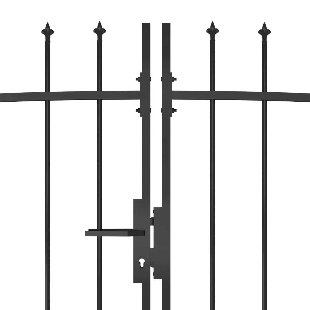 vidaXL Garden Fence Gate with Spear Top 5x2.45 m Black