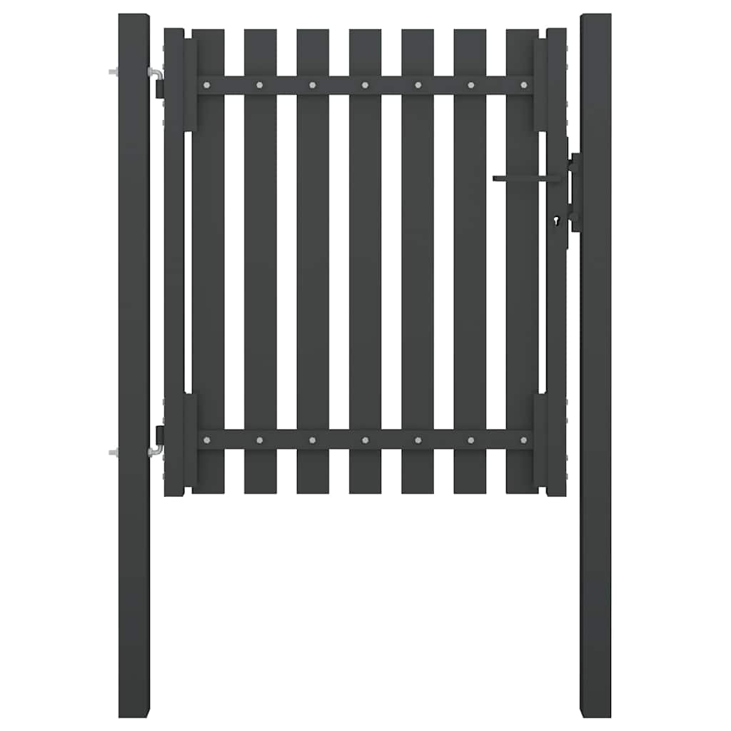 146327 vidaXL Garden Fence Gate Steel 100x75 cm Anthracite