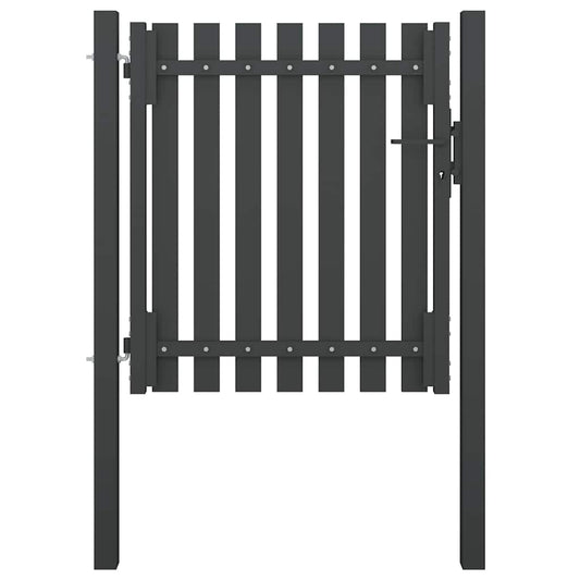 146327 vidaXL Garden Fence Gate Steel 100x75 cm Anthracite