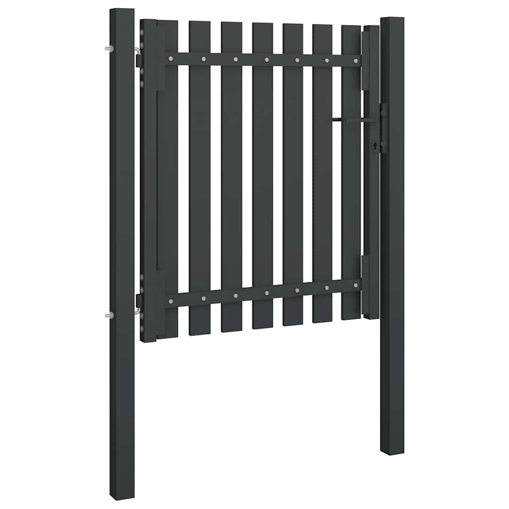 146327 vidaXL Garden Fence Gate Steel 100x75 cm Anthracite