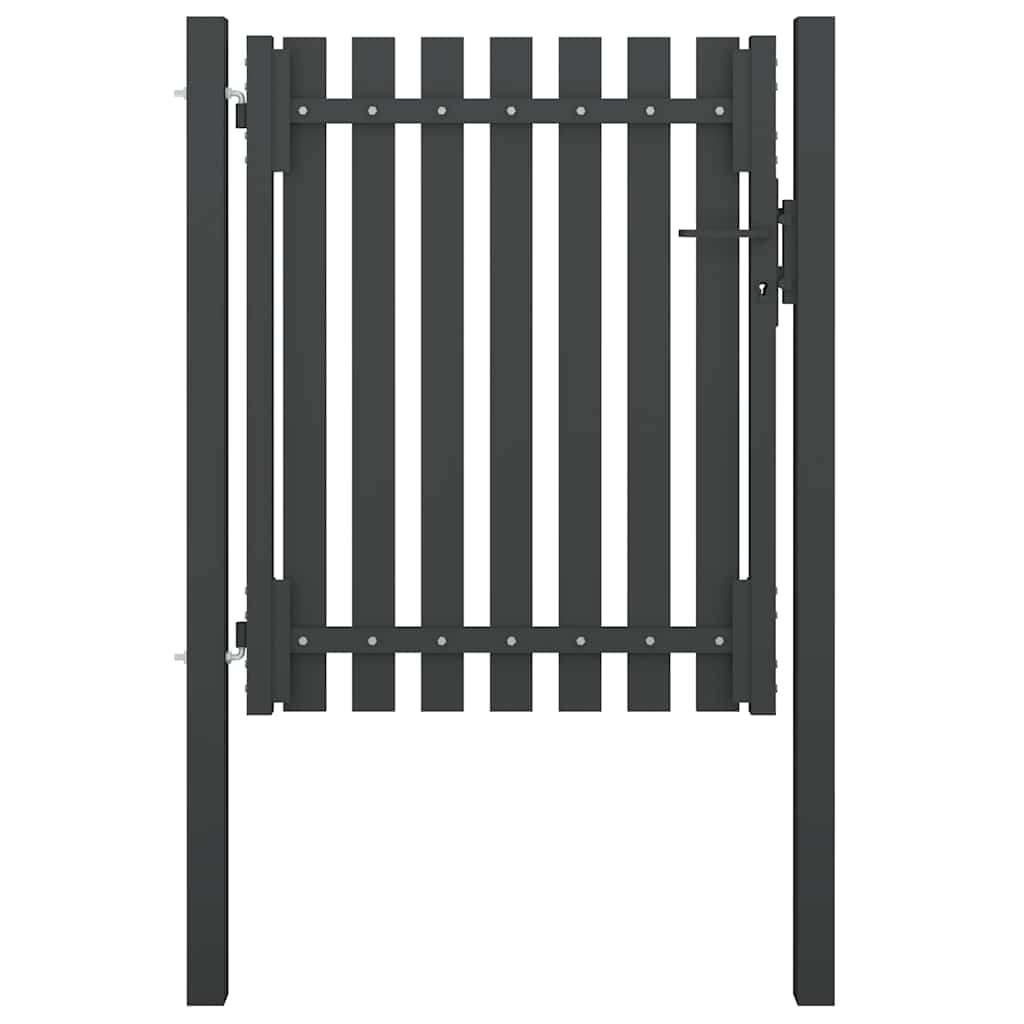 146328 vidaXL Garden Fence Gate Steel 100x100 cm Anthracite
