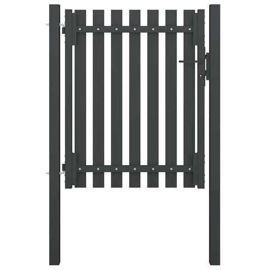 146328 vidaXL Garden Fence Gate Steel 100x100 cm Anthracite