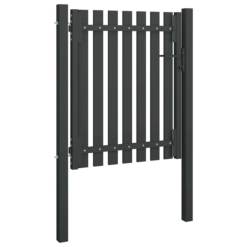 146328 vidaXL Garden Fence Gate Steel 100x100 cm Anthracite