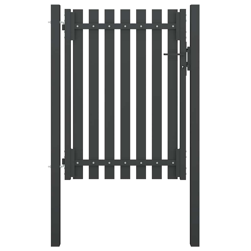 146329 vidaXL Garden Fence Gate Steel 100x125 cm Anthracite