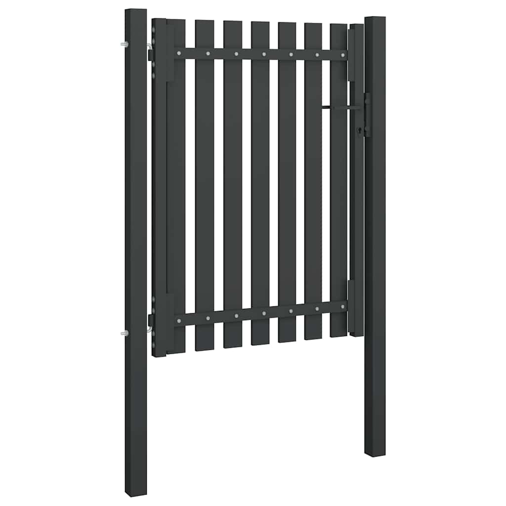 146329 vidaXL Garden Fence Gate Steel 100x125 cm Anthracite
