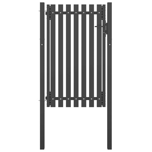 146330 vidaXL Garden Fence Gate Steel 100x150 cm Anthracite