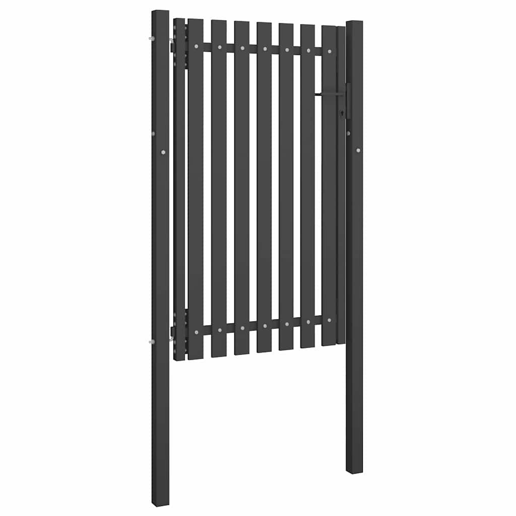 146330 vidaXL Garden Fence Gate Steel 100x150 cm Anthracite