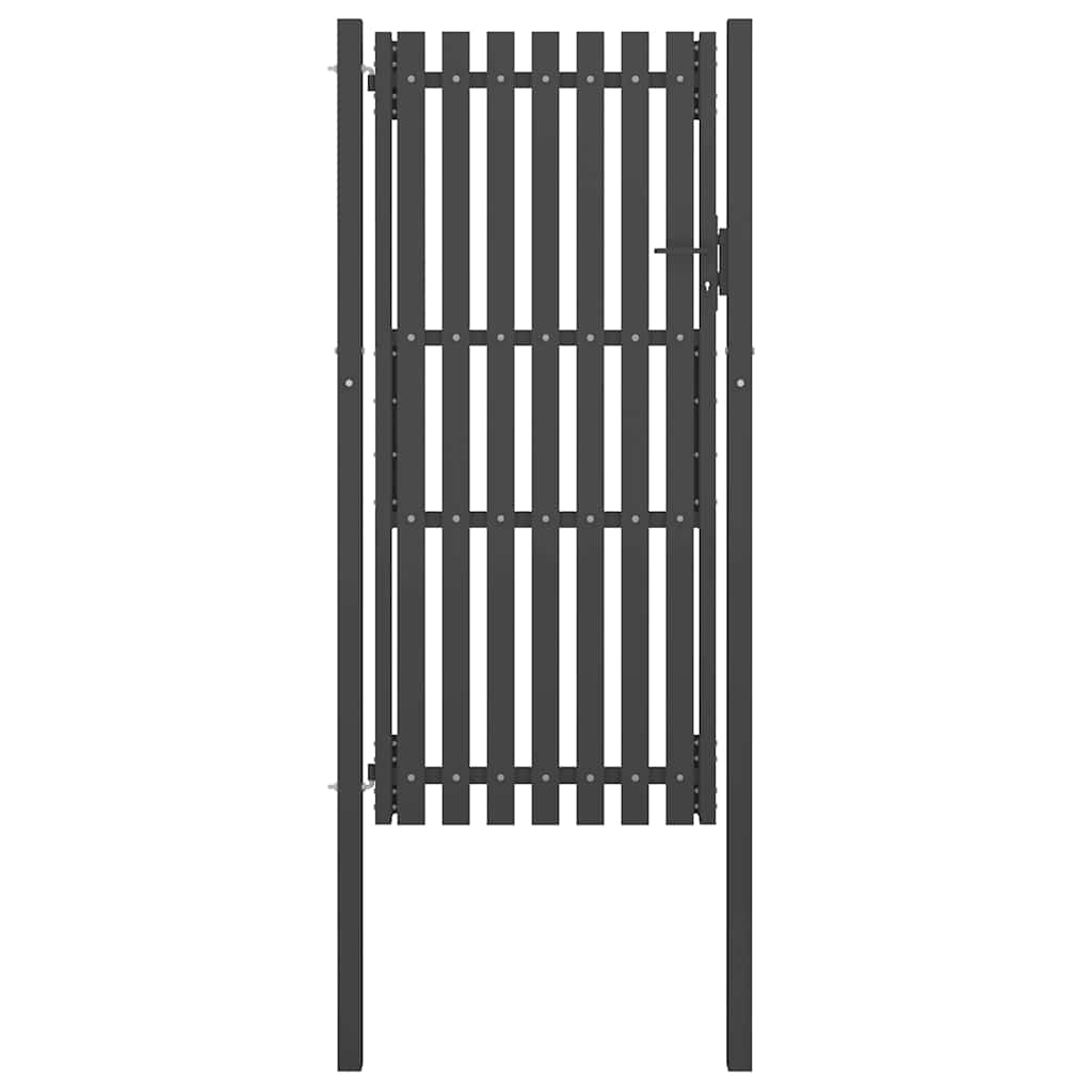 146332 vidaXL Garden Fence Gate Steel 100x200 cm Anthracite