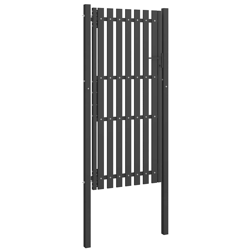 146332 vidaXL Garden Fence Gate Steel 100x200 cm Anthracite