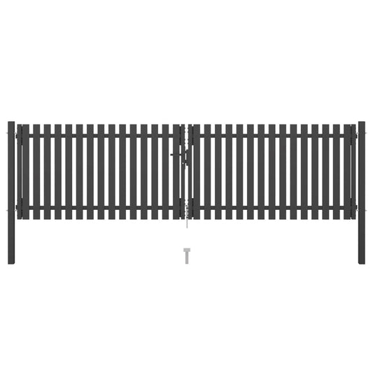 vidaXL Garden Fence Gate Steel 4x1.25 m Anthracite