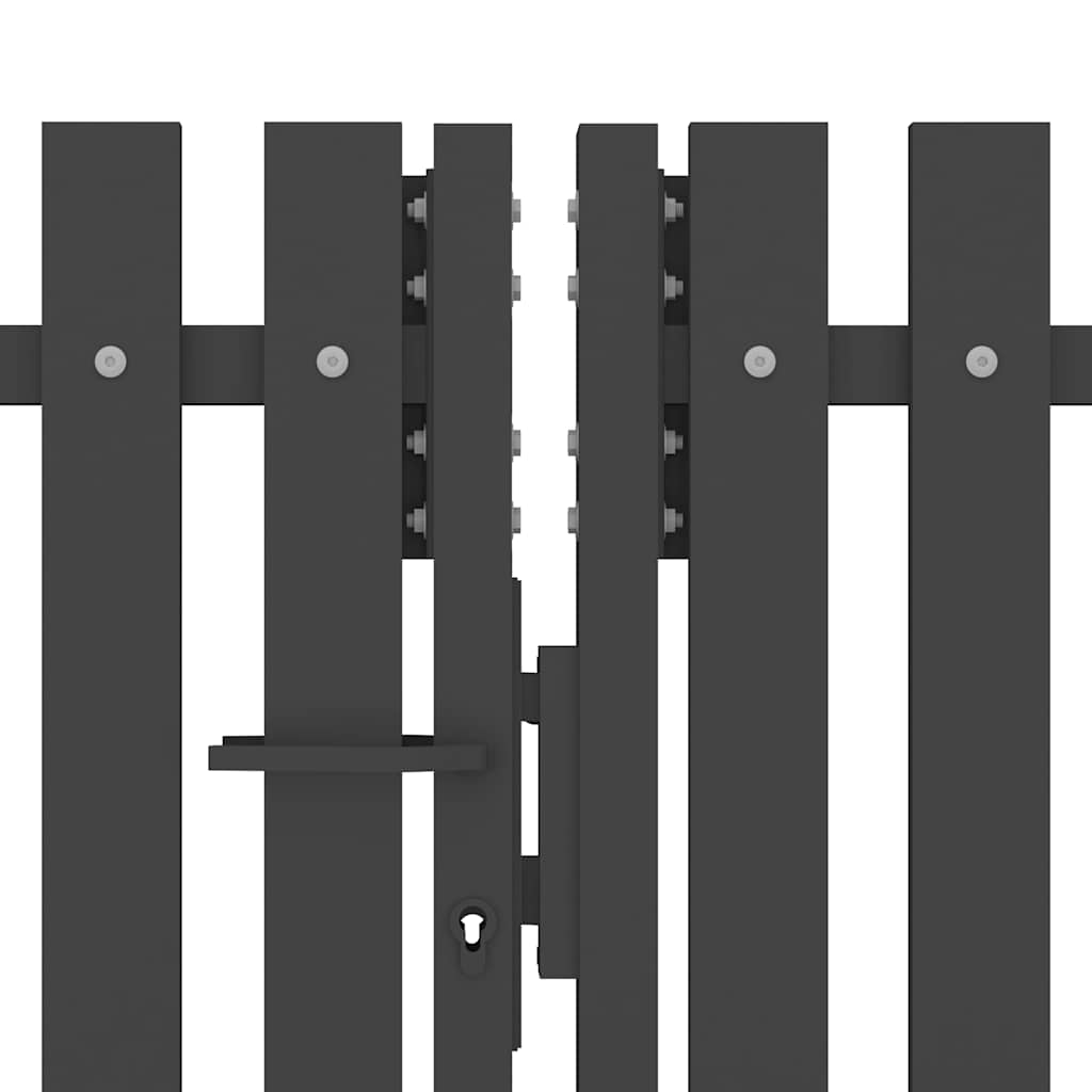 146333 vidaXL Garden Fence Gate Steel 400x75 cm Anthracite