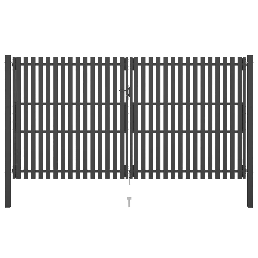 vidaXL Garden Fence Gate Steel 4x2.5 m Anthracite