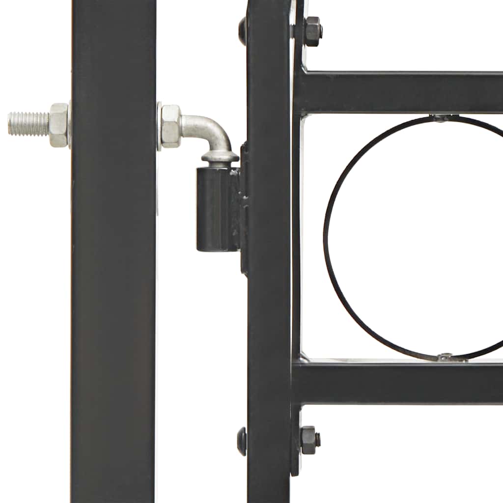 Fence Gate "ASSEN" with Arched Top Steel 102x200 cm Black