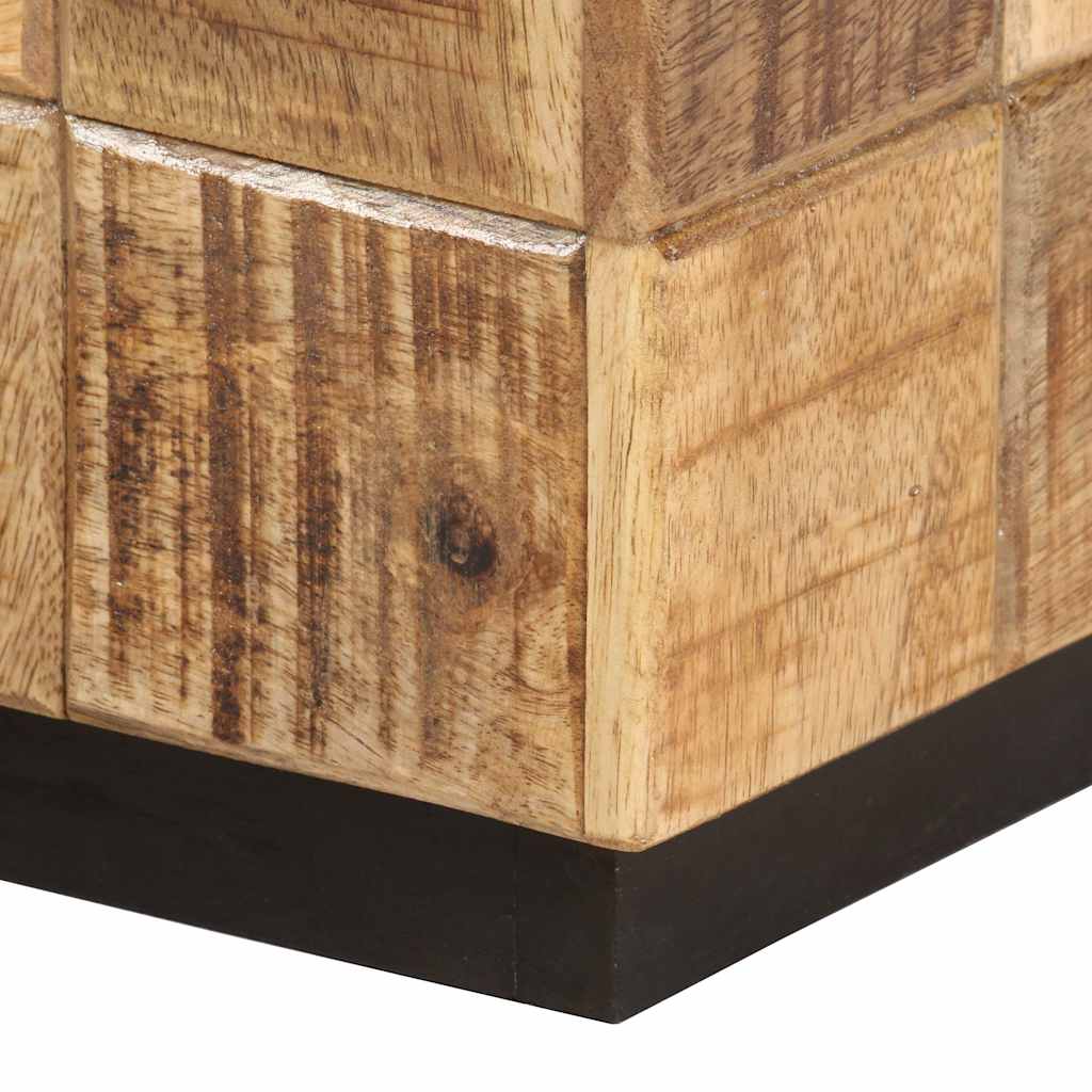 286435 vidaXL Coffee Tables 2 pcs with Block Design Rough Mango Wood