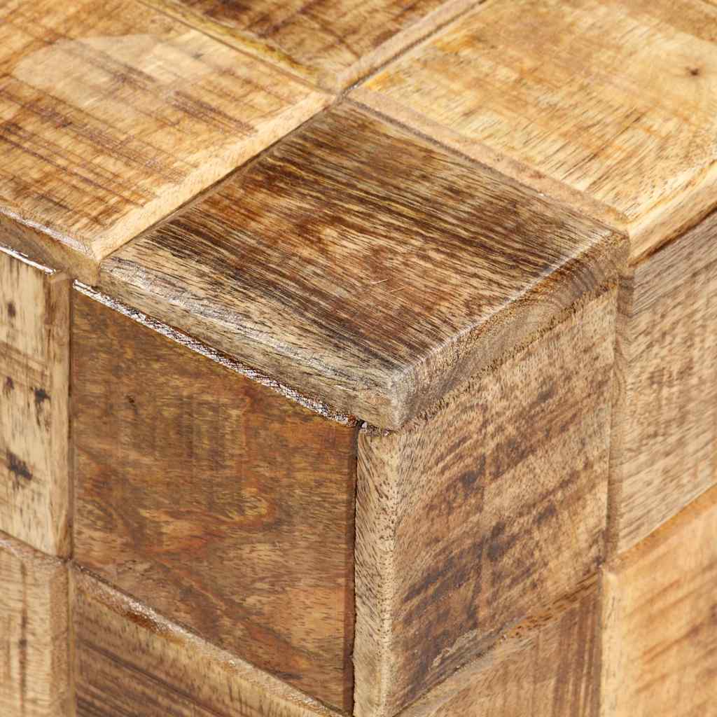 286435 vidaXL Coffee Tables 2 pcs with Block Design Rough Mango Wood