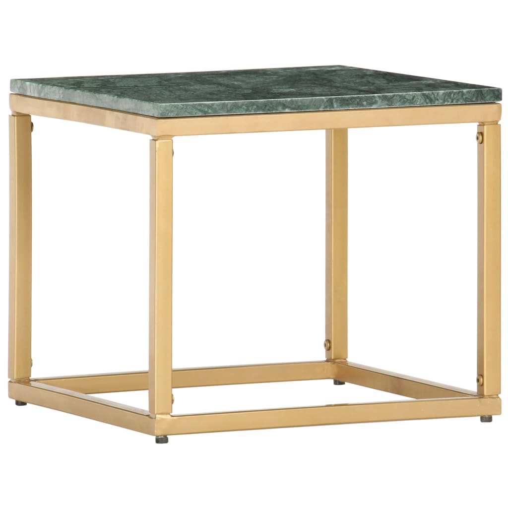 286437 vidaXL Coffee Table Green 40x40x35 cm Real Stone with Marble Texture