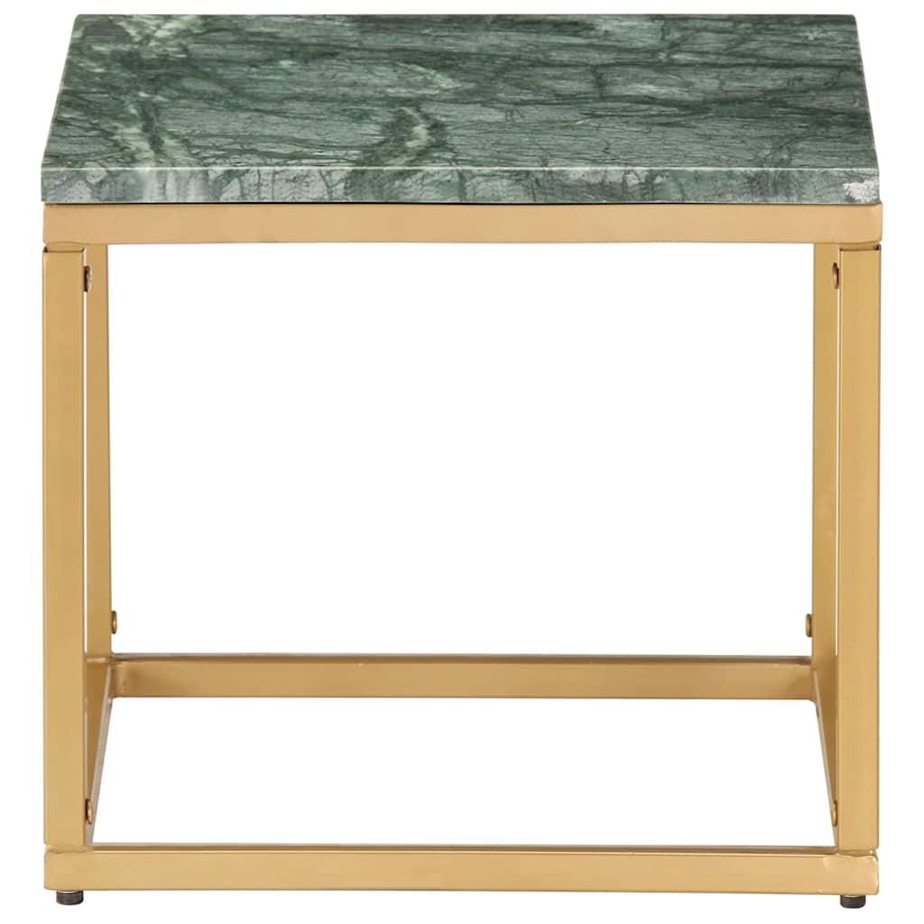 286437 vidaXL Coffee Table Green 40x40x35 cm Real Stone with Marble Texture