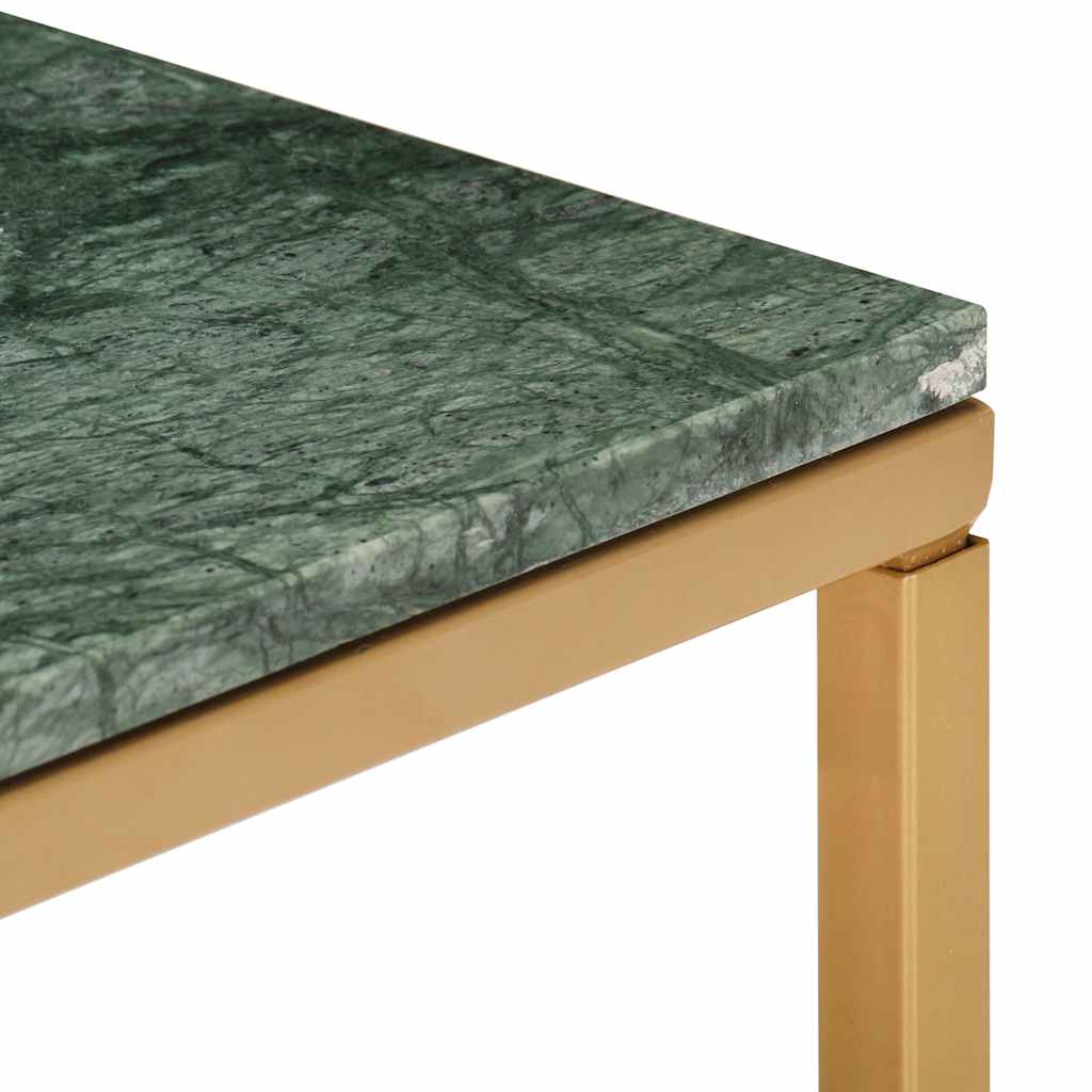 286437 vidaXL Coffee Table Green 40x40x35 cm Real Stone with Marble Texture