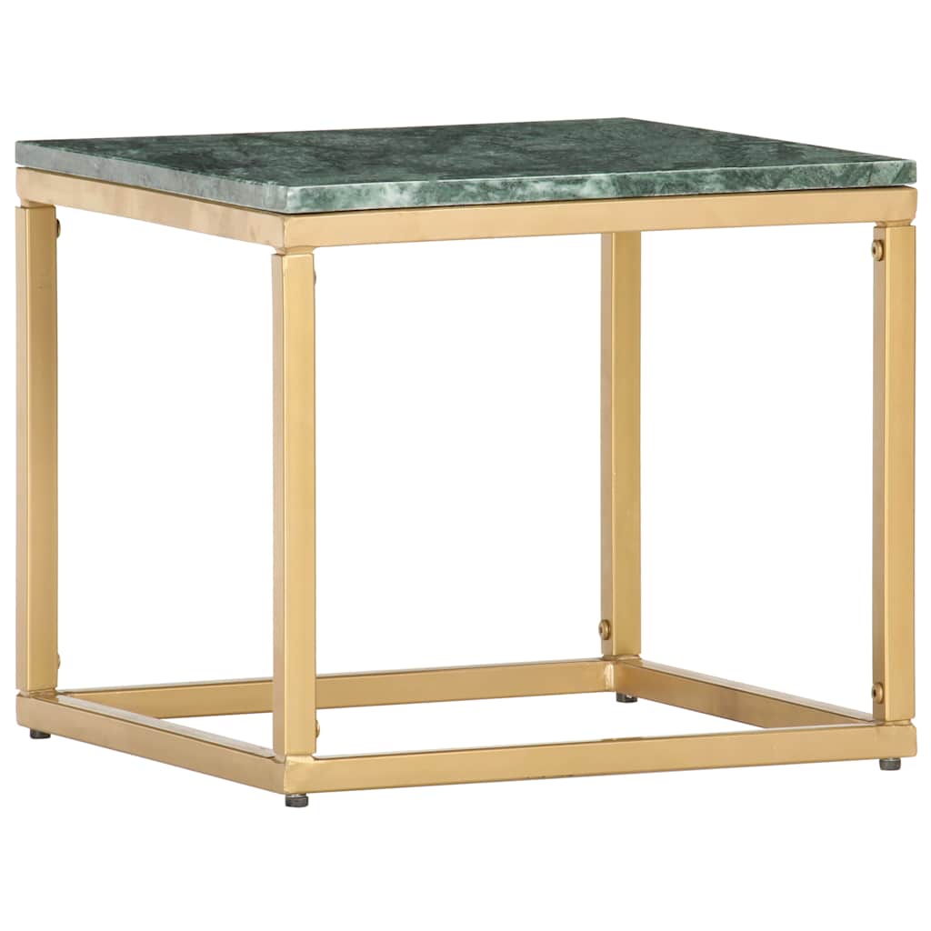 286437 vidaXL Coffee Table Green 40x40x35 cm Real Stone with Marble Texture