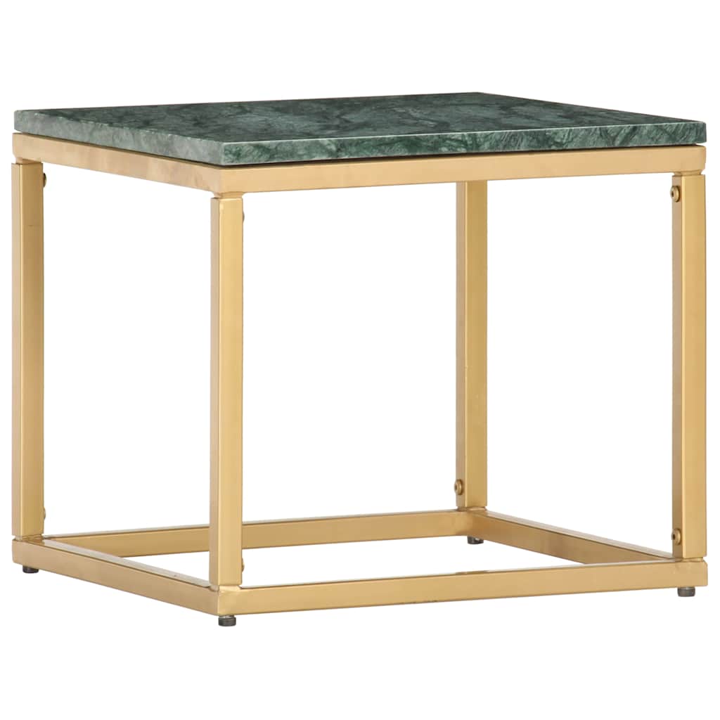 286437 vidaXL Coffee Table Green 40x40x35 cm Real Stone with Marble Texture