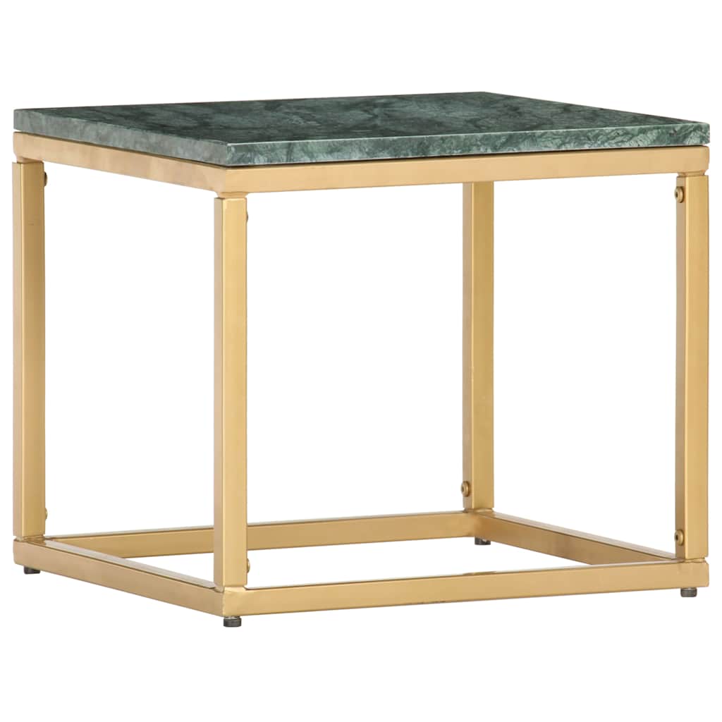 286437 vidaXL Coffee Table Green 40x40x35 cm Real Stone with Marble Texture