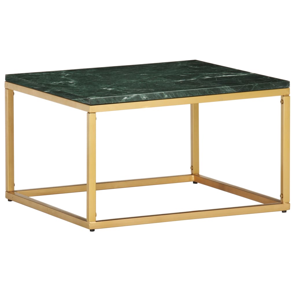 vidaXL Coffee Table Green 60x60x35 cm Real Stone with Marble Texture