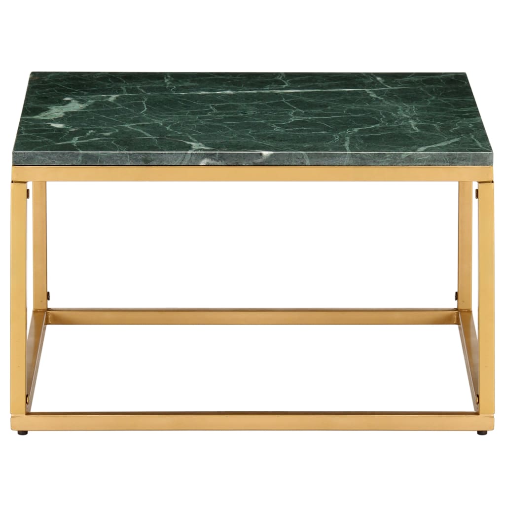 vidaXL Coffee Table Green 60x60x35 cm Real Stone with Marble Texture