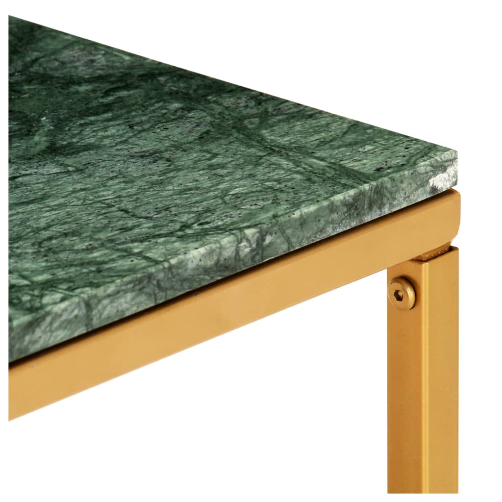 vidaXL Coffee Table Green 60x60x35 cm Real Stone with Marble Texture