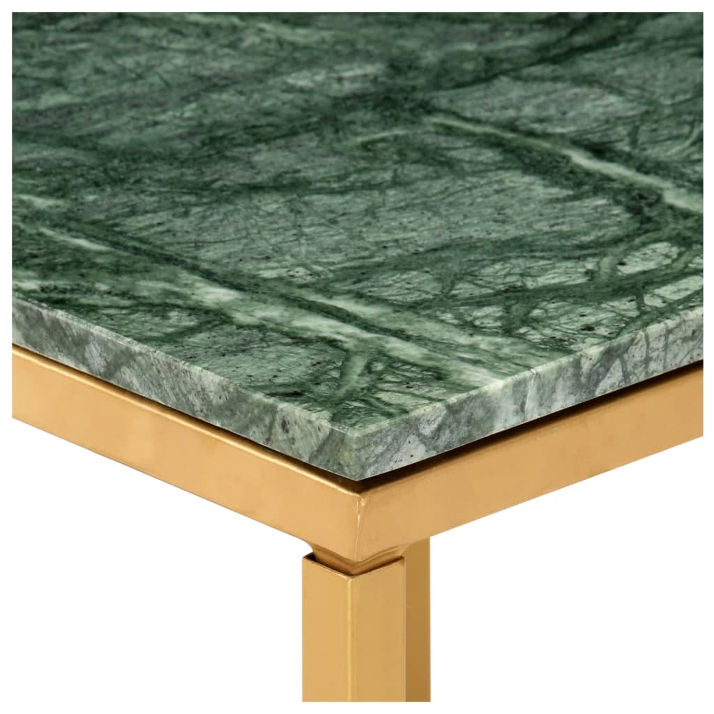 vidaXL Coffee Table Green 60x60x35 cm Real Stone with Marble Texture