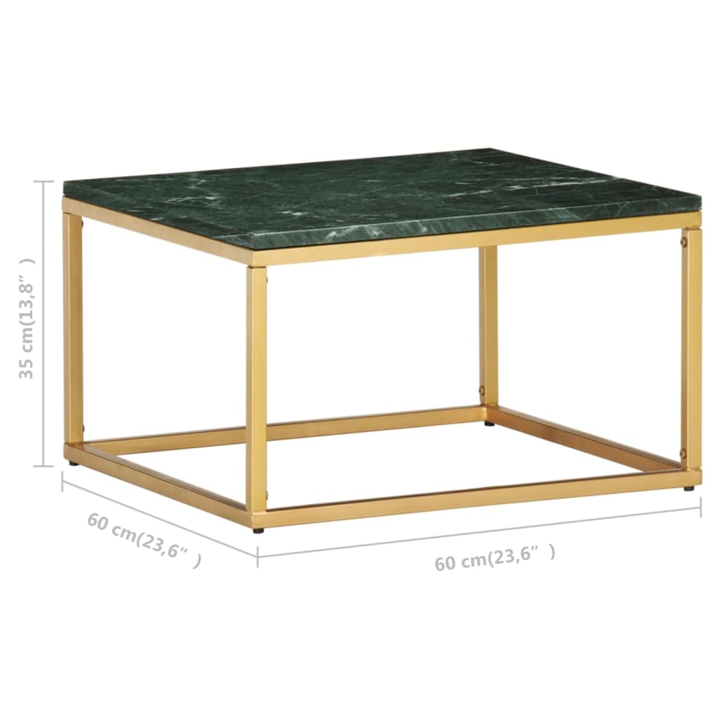 vidaXL Coffee Table Green 60x60x35 cm Real Stone with Marble Texture