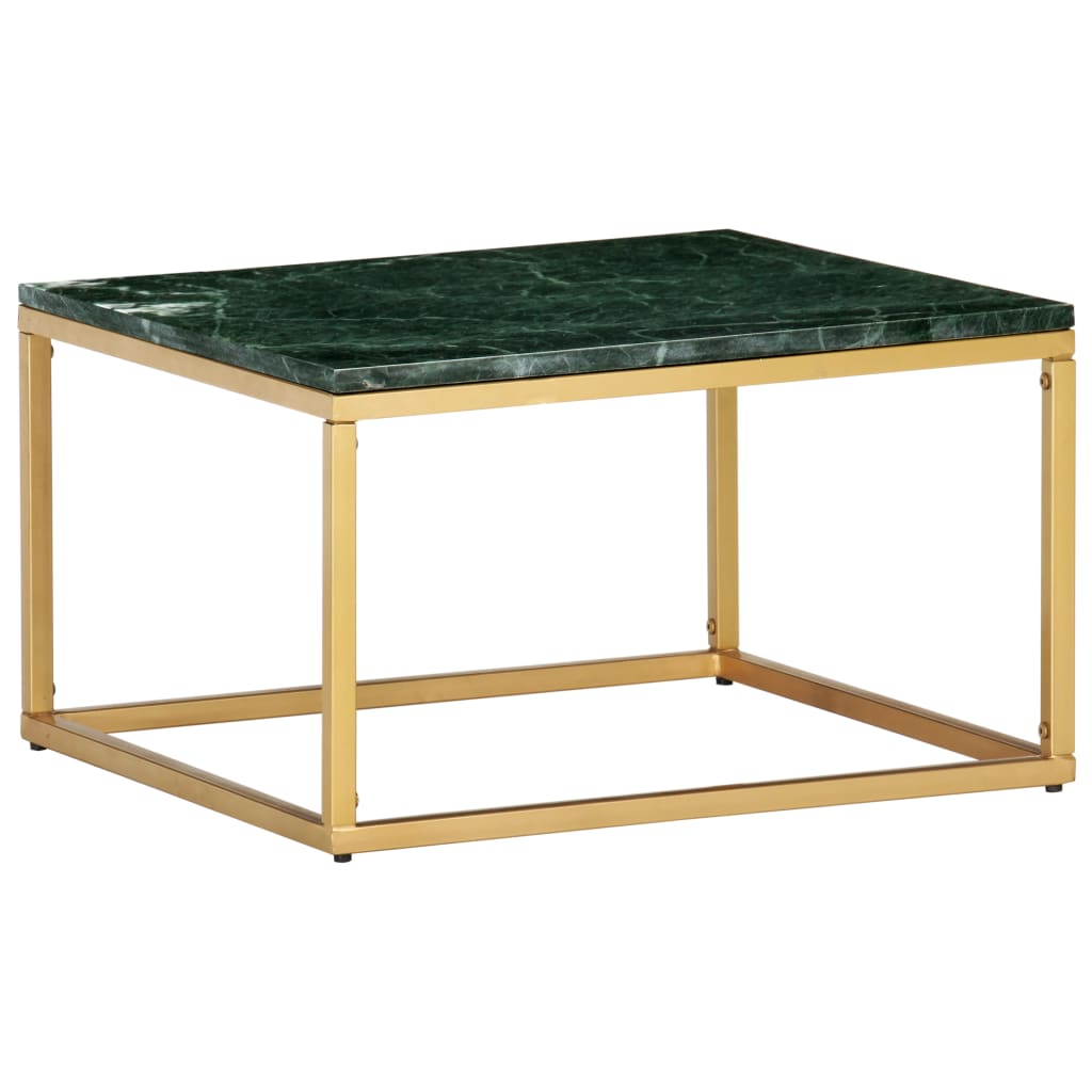 vidaXL Coffee Table Green 60x60x35 cm Real Stone with Marble Texture